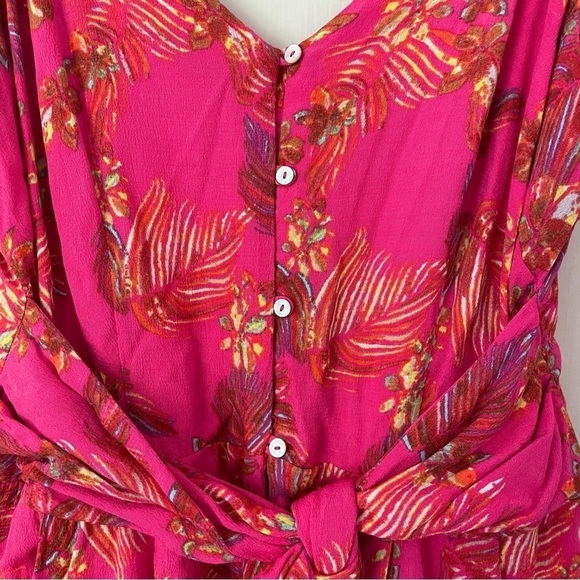Free People Hot Pink Printed Hot Tropics Jumpsuit - Picture 7 of 16